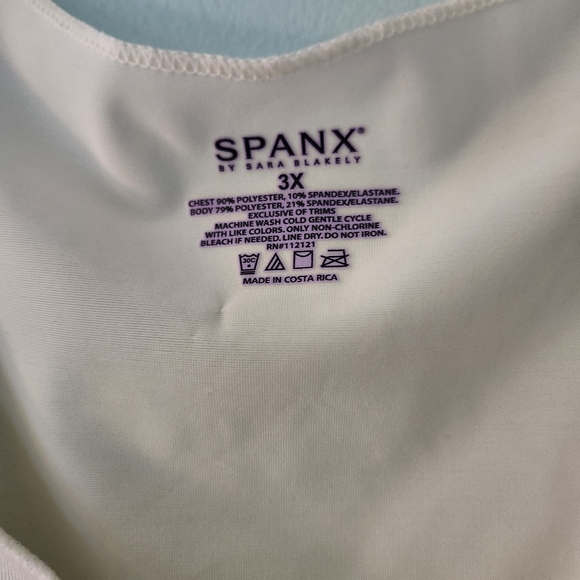 Spanx shapewear scoop neck tank top cami ivory with lace hem womens size 3X - Picture 3 of 6